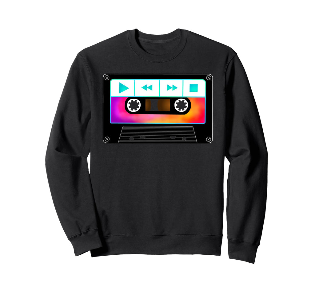 80S Music Cassette Tape Sweatshirt - Trendy Graphic Unisex - T-Shirt, Sweatshirt, Hoodie
