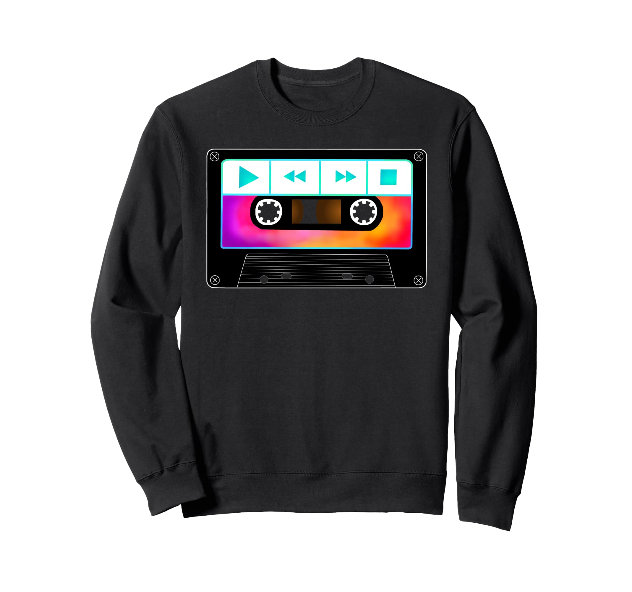 80S Music Cassette Tape Sweatshirt - Trendy Graphic Unisex - T-Shirt, Sweatshirt, Hoodie