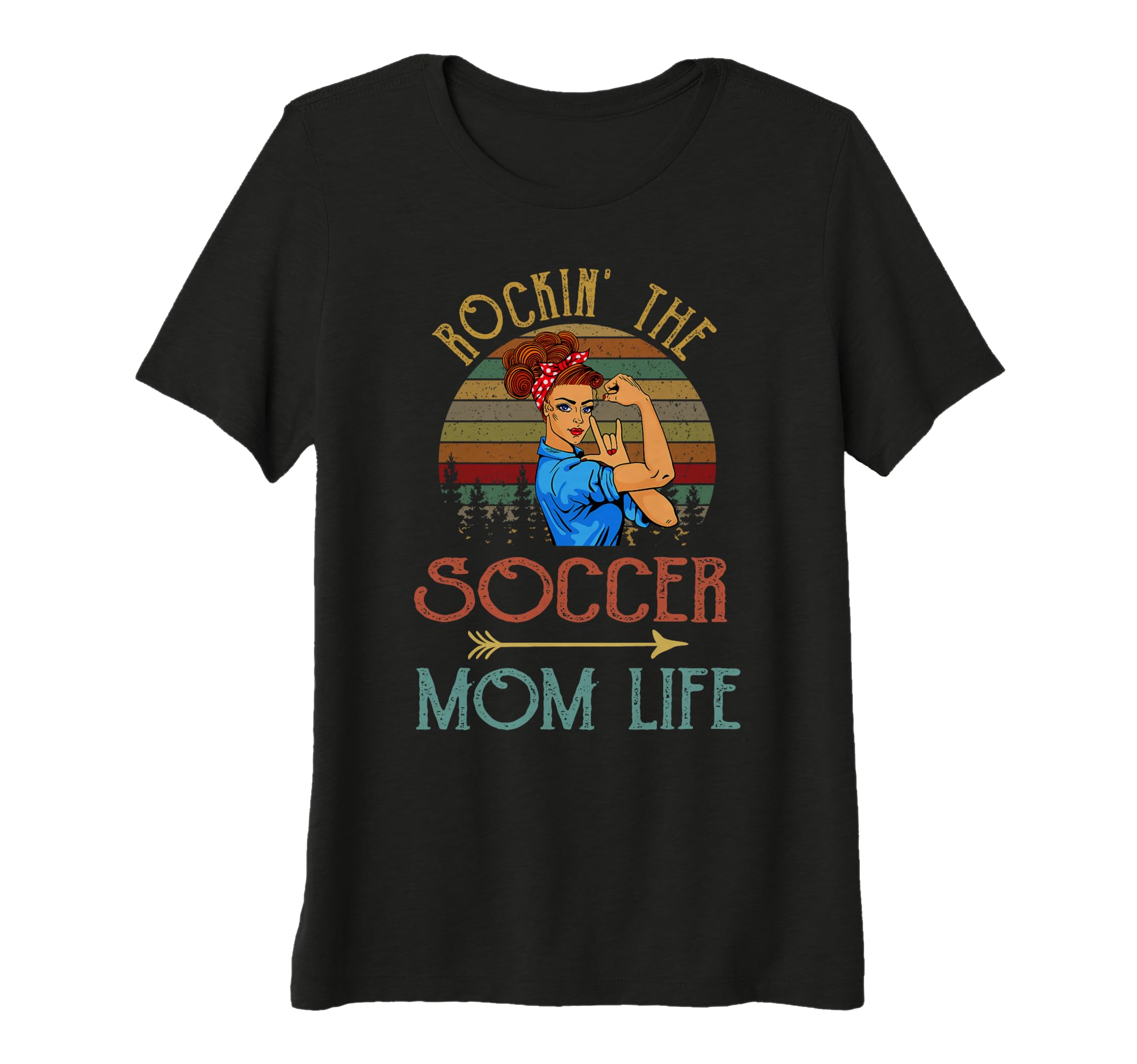 Womens Rockin Soccer Mom Life Flower T-Shirt - Novelty Apparel for Adults - T-Shirt, Sweatshirt, Hoodie