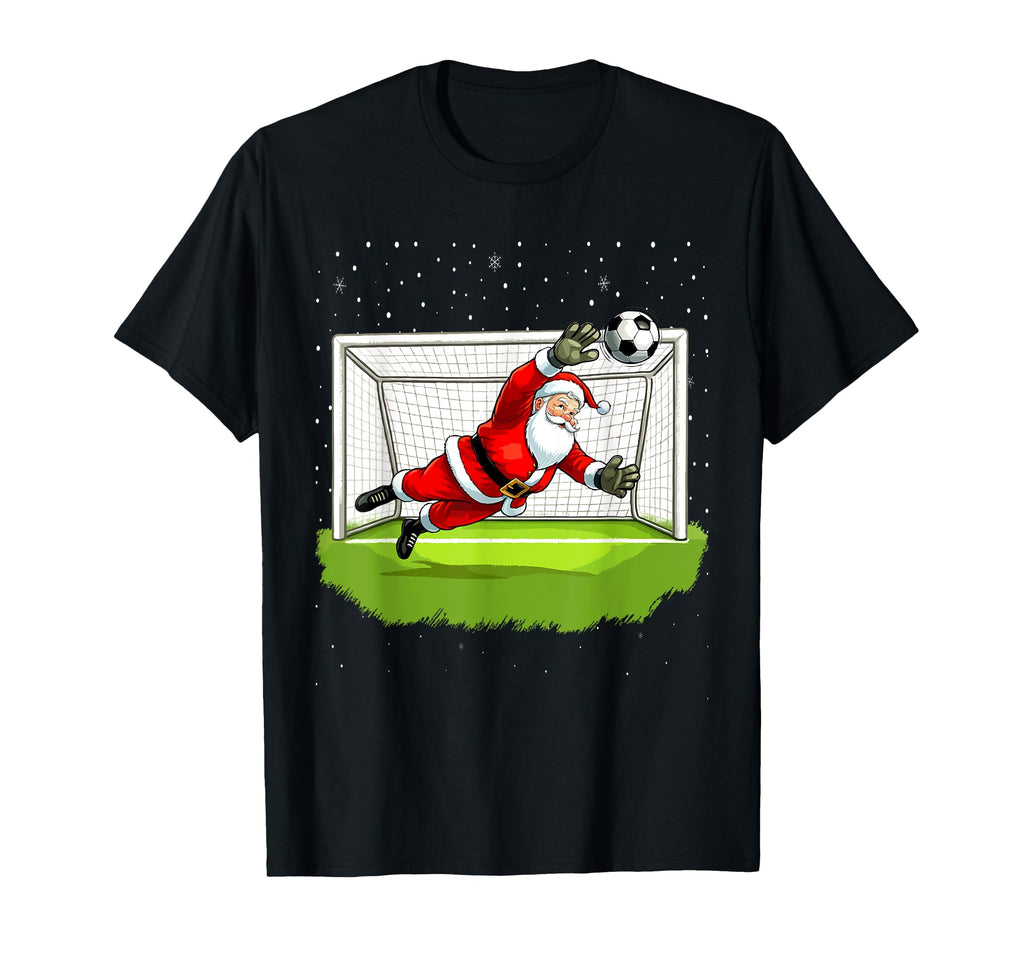 Santa Soccer Goalie Goalkeeper T-Shirt - Aesthetic Graphic Unisex - T-Shirt, Sweatshirt, Hoodie