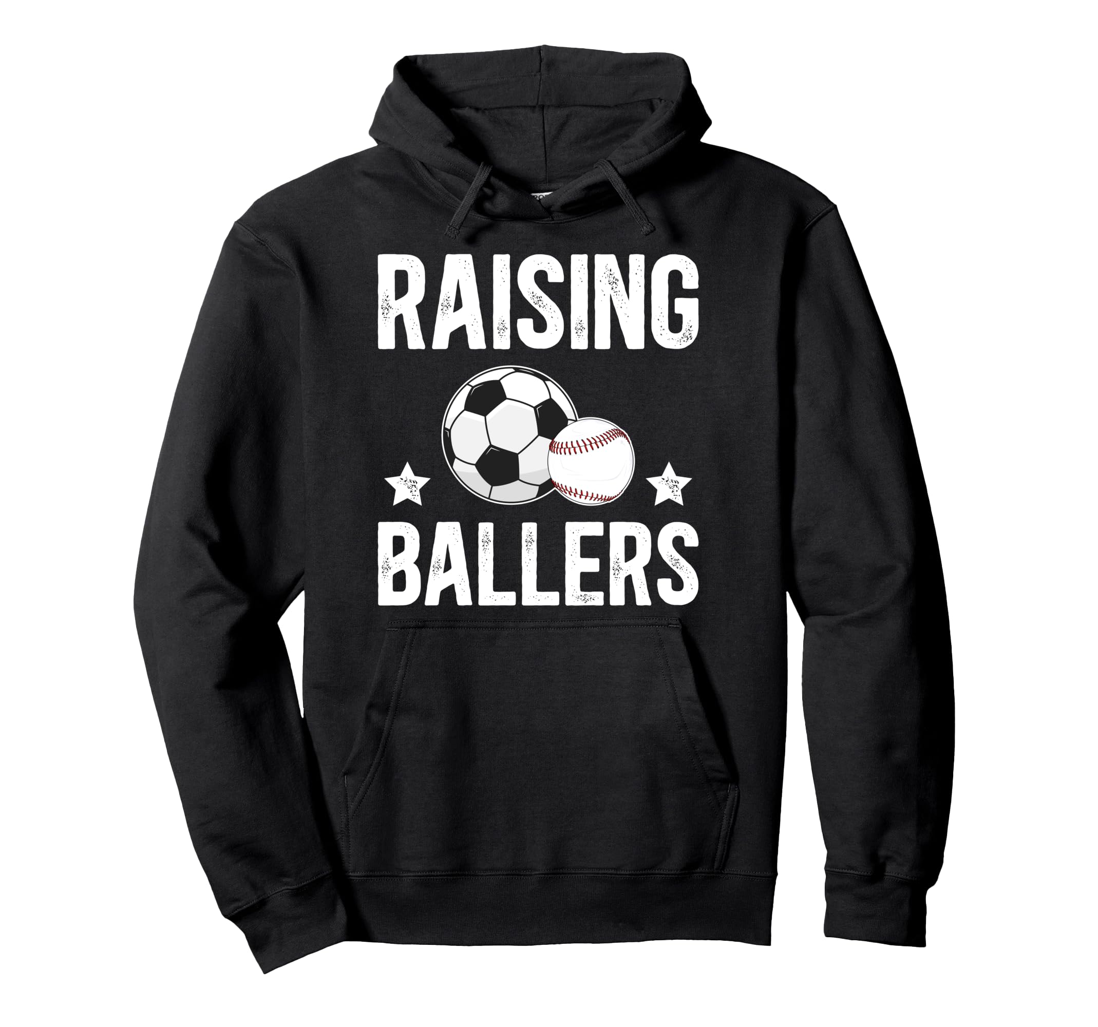 Raising Ballers Soccer Baseball Dad Hoodie - Aesthetic Graphic Unisex - T-Shirt, Sweatshirt, Hoodie