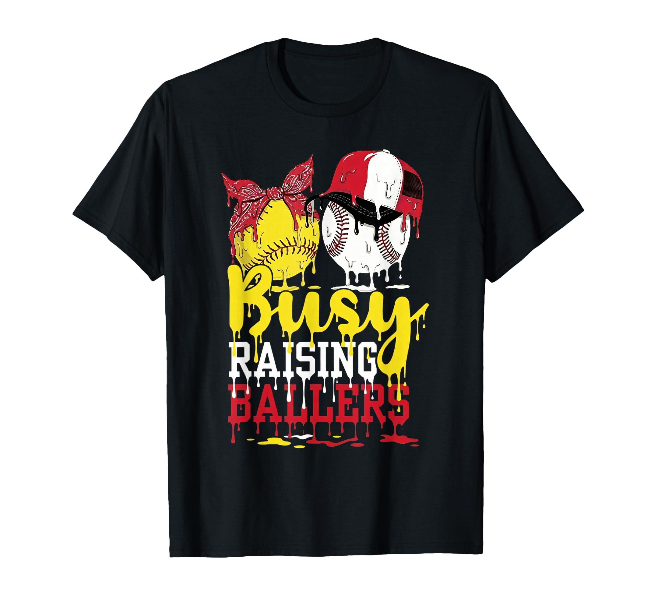 Baseball Softball Drip Ice Cream Busy T-Shirt - Streetwear Style Unisex - T-Shirt, Sweatshirt, Hoodie