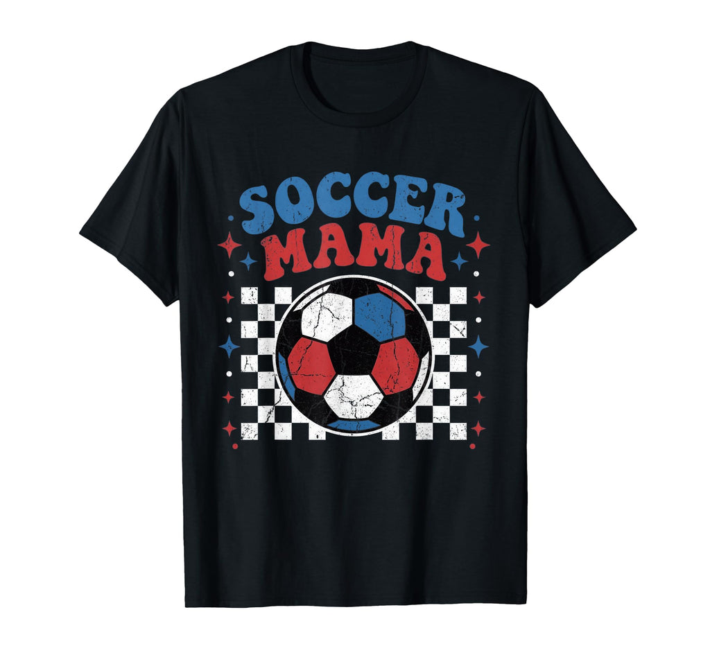 Soccer Mama Groovy Checkered Ball T-Shirt - Graphic Print for Adults - T-Shirt, Sweatshirt, Hoodie