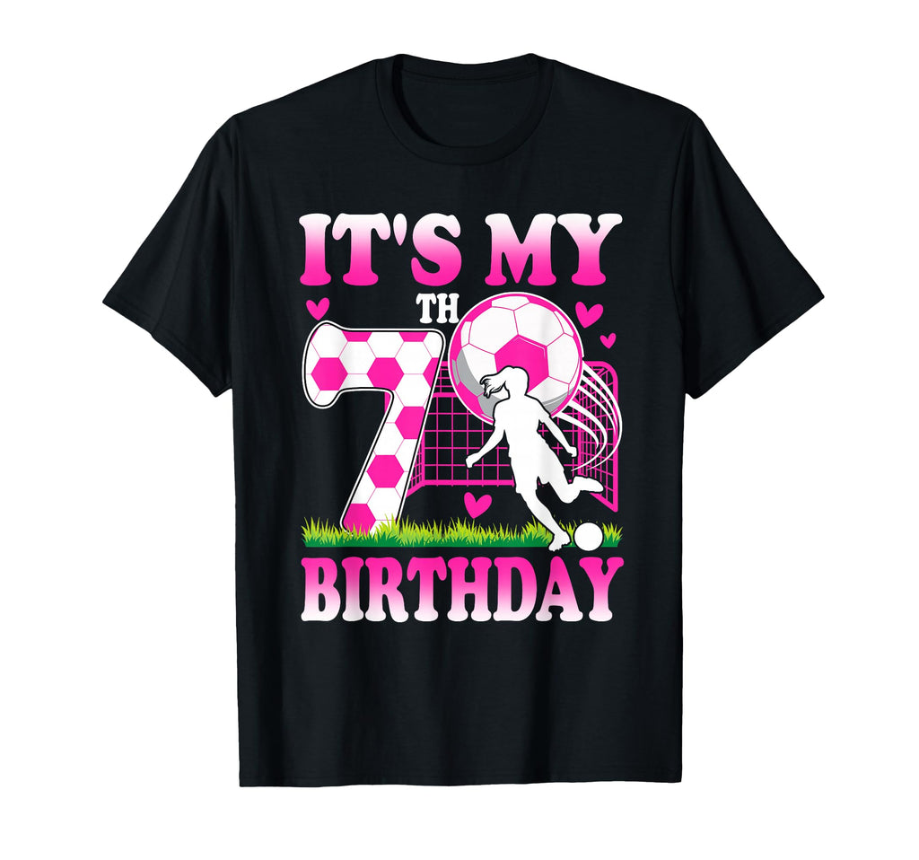 7 Year Old Birthday Soccer Themed Party 7Th T-Shirt - Graphic Print Unisex - T-Shirt, Sweatshirt, Hoodie