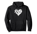 Baseball Laces Soccer Ball Pattern Heart Hoodie - Graphic Print for Adults - T-Shirt, Sweatshirt, Hoodie