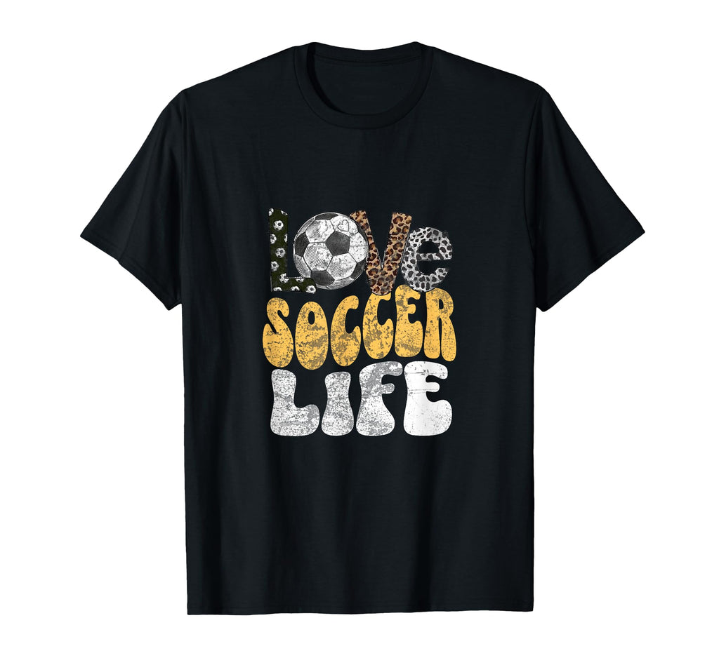 Love Soccer Life Funny Leopard T-Shirt - Custom Art Print for Adults - T-Shirt, Sweatshirt, Hoodie
