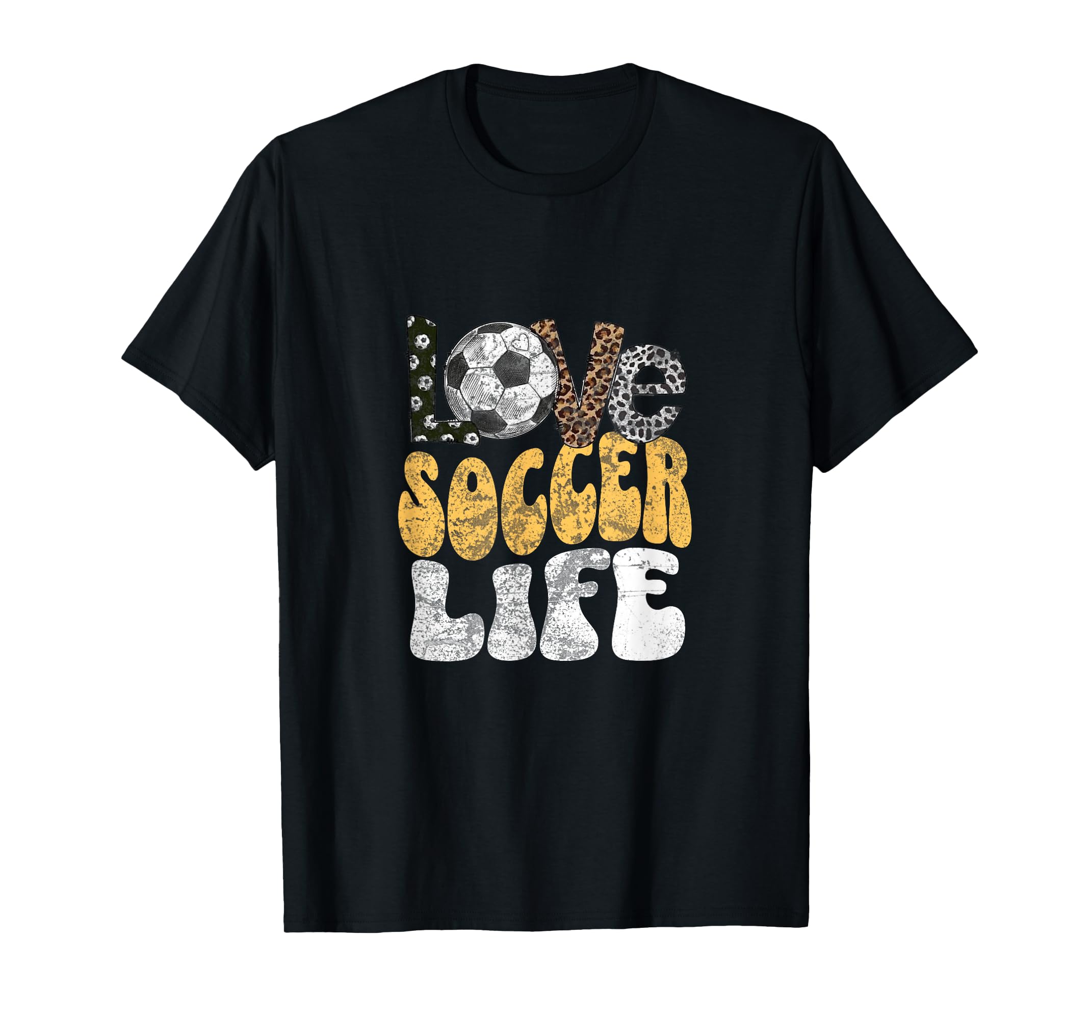 Love Soccer Life Funny Leopard T-Shirt - Custom Art Print for Adults - T-Shirt, Sweatshirt, Hoodie