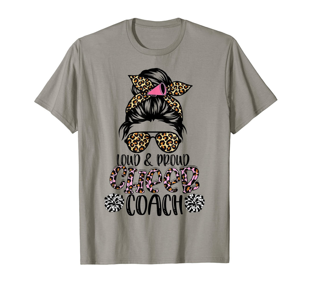 Loud And Proud Cheer Coach Leopard Mothers T-Shirt - Graphic Print Unisex - T-Shirt, Sweatshirt, Hoodie
