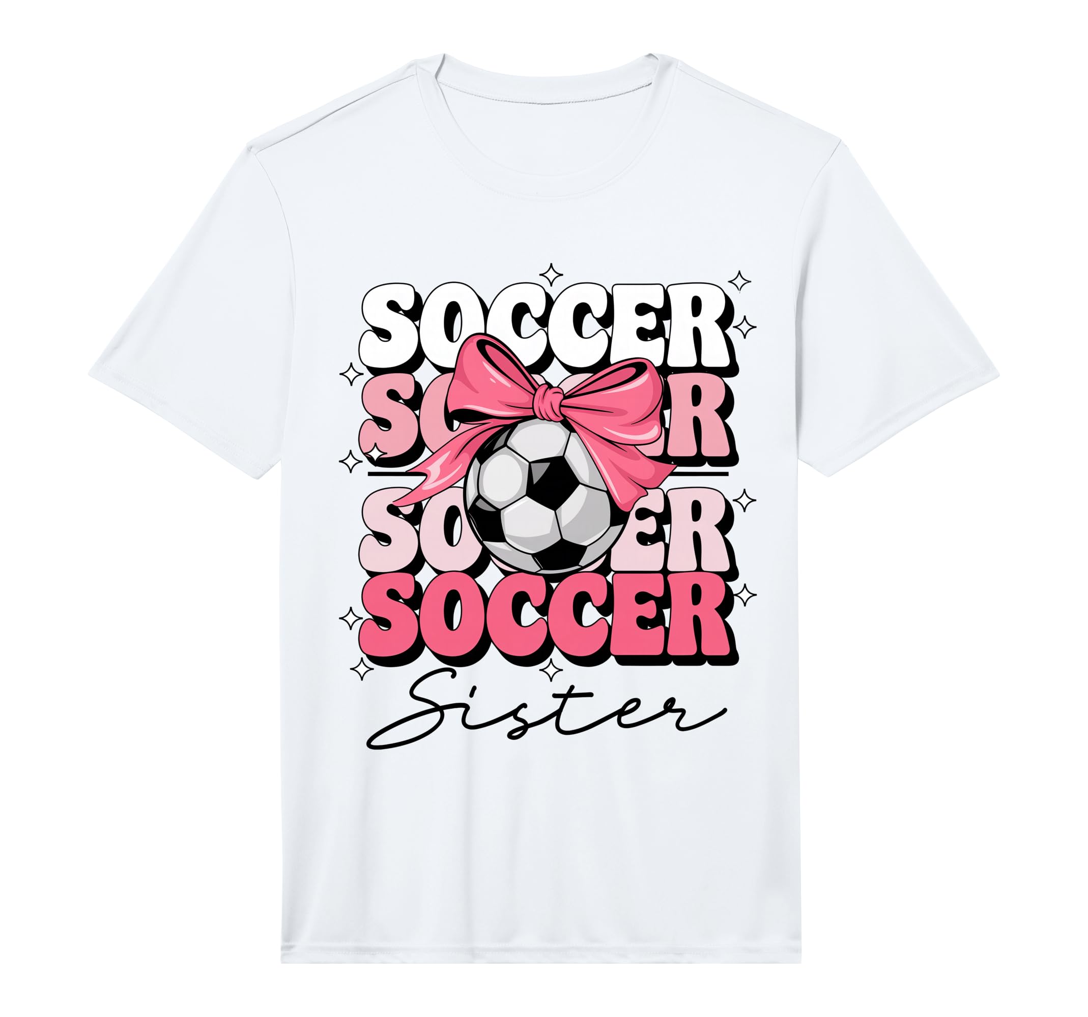 Groovy Soccer Sister Coquette Bow Soccer T-Shirt - Minimalist Print Unisex - T-Shirt, Sweatshirt, Hoodie