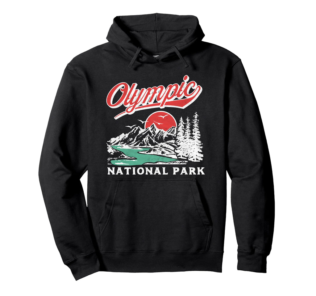 Olympic National Park 80S Mountains Hoodie - Streetwear Style for Adults - T-Shirt, Sweatshirt, Hoodie