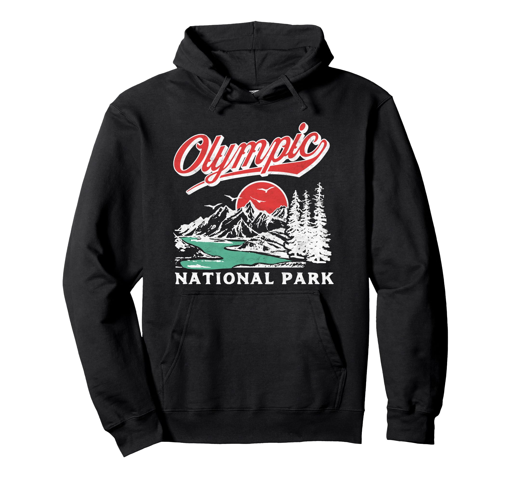 Olympic National Park 80S Mountains Hoodie - Streetwear Style for Adults - T-Shirt, Sweatshirt, Hoodie