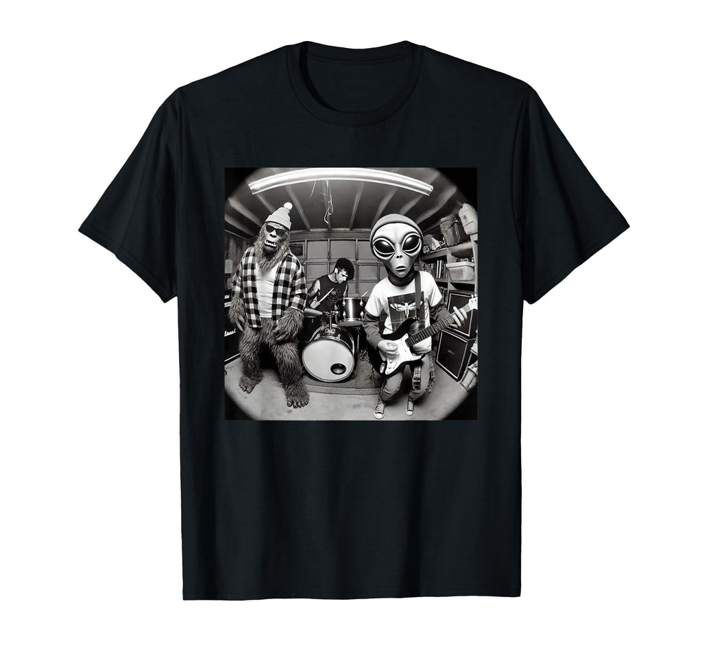 Garage Band Funny Bigfoot Alien 90S Grunge T-Shirt - Graphic Print Unisex - T-Shirt, Sweatshirt, Hoodie