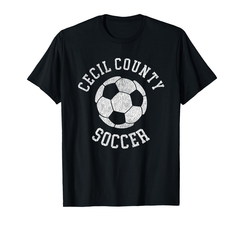 Cecil County Soccer Distressed 90S T-Shirt - Minimalist Print Men Women - T-Shirt, Sweatshirt, Hoodie