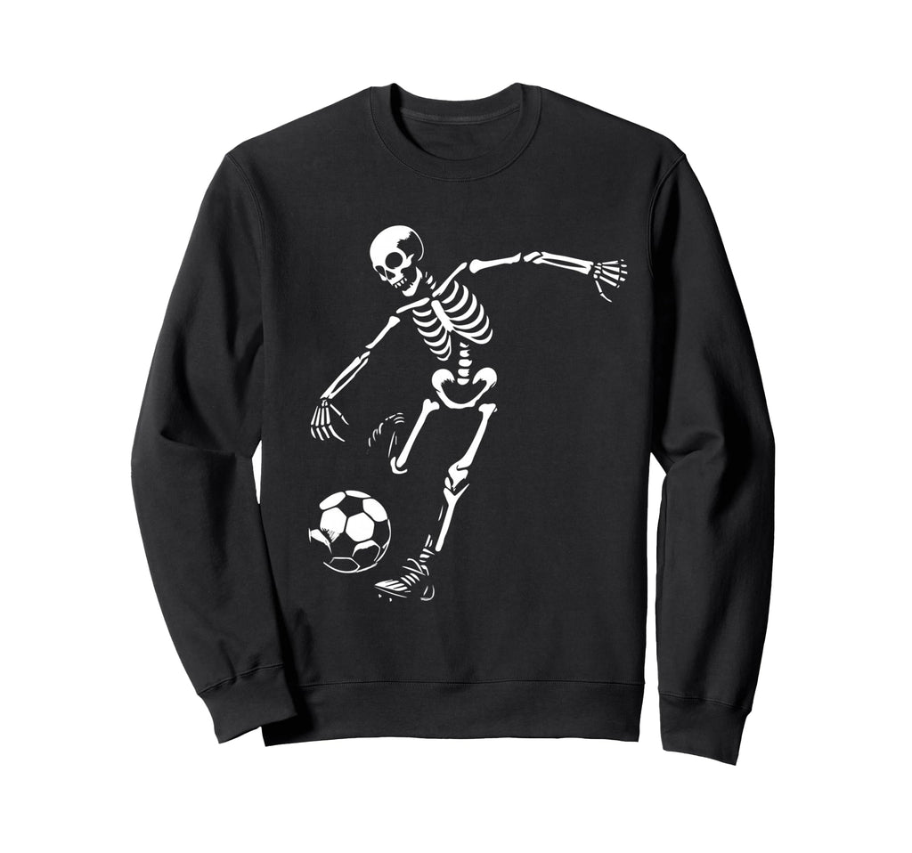 Funny Skeleton Playing Soccer Sweatshirt - Fun Novelty Design for Adults - T-Shirt, Sweatshirt, Hoodie
