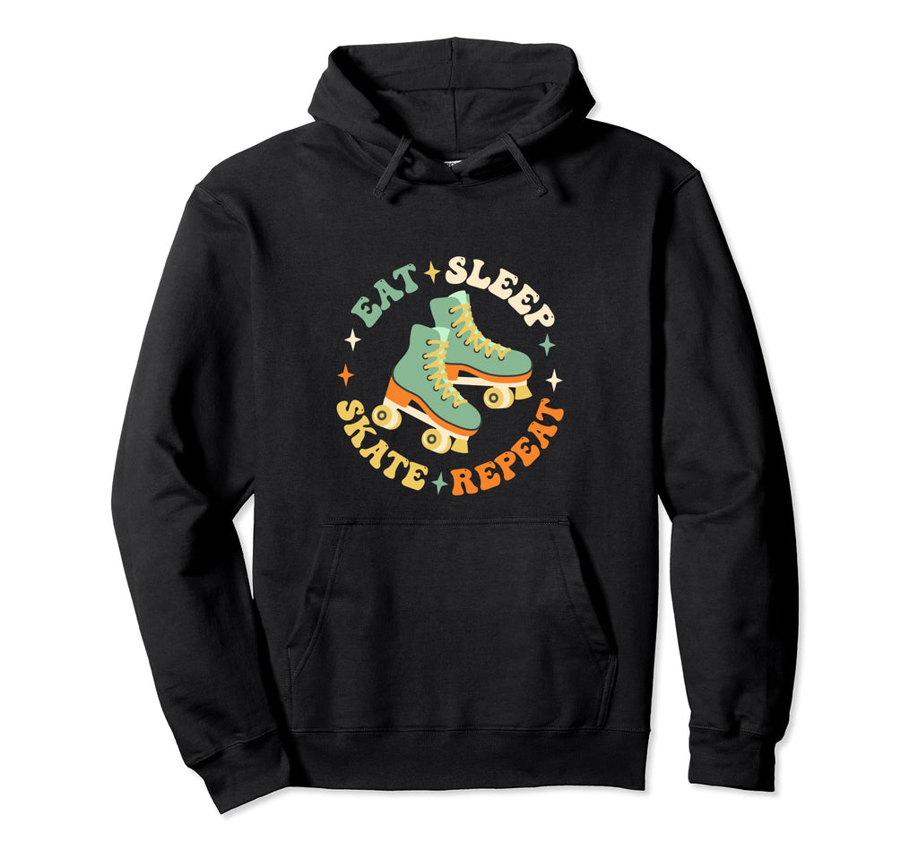 Eat Sleep Skate Repeat 70S 80S 90S Hoodie - Minimalist Print for Adults - T-Shirt, Sweatshirt, Hoodie
