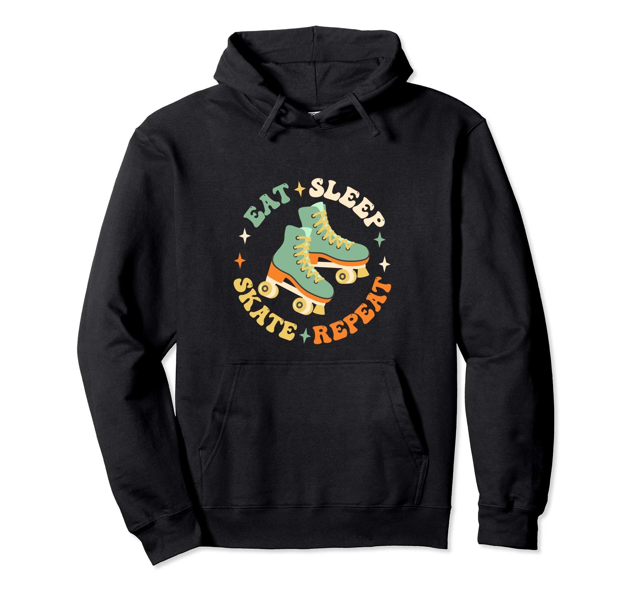 Eat Sleep Skate Repeat 70S 80S 90S Hoodie - Minimalist Print for Adults - T-Shirt, Sweatshirt, Hoodie