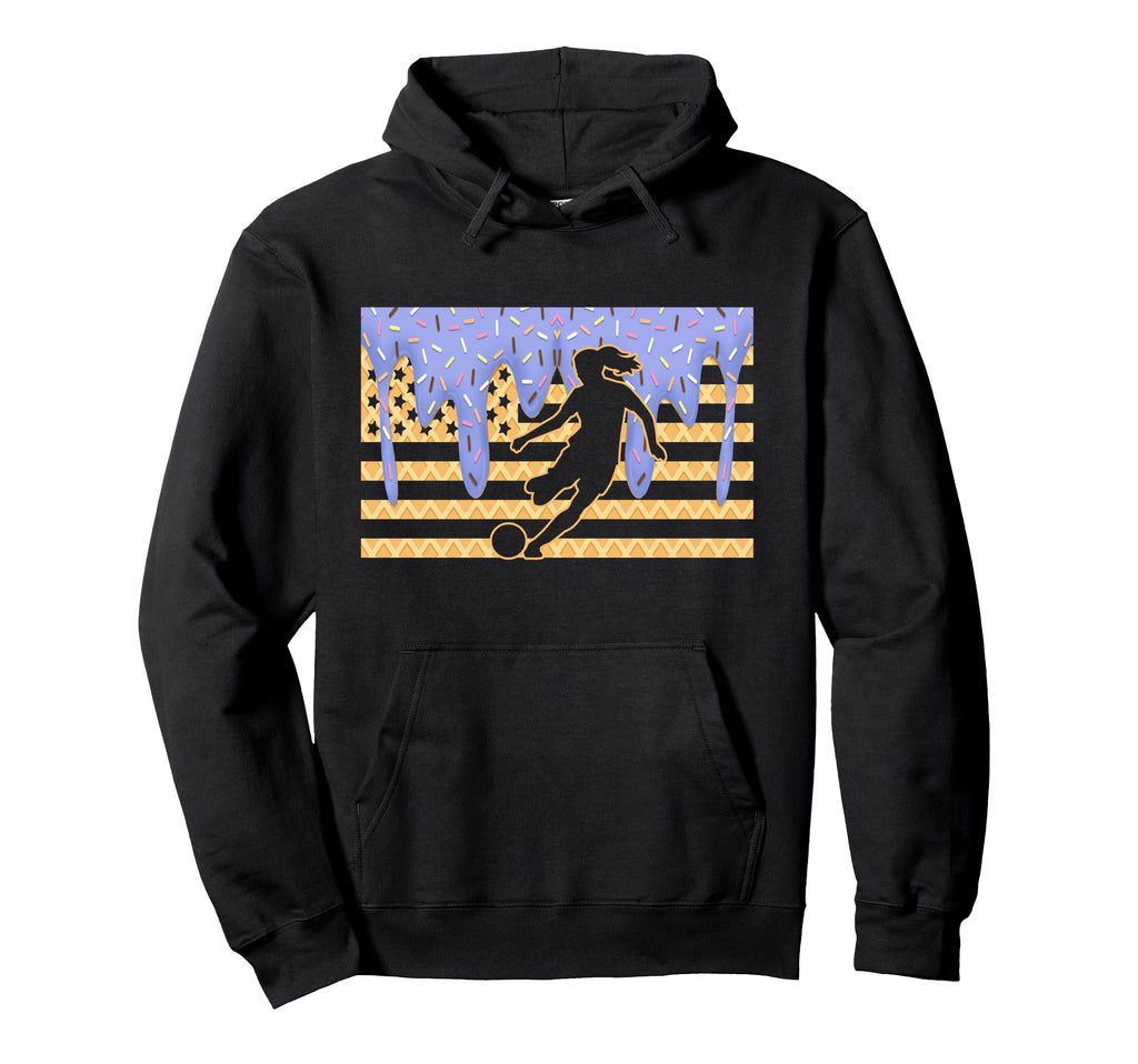 Soccer Drip Dripping Ice Cream Usa American Hoodie - Graphic Print Unisex - T-Shirt, Sweatshirt, Hoodie