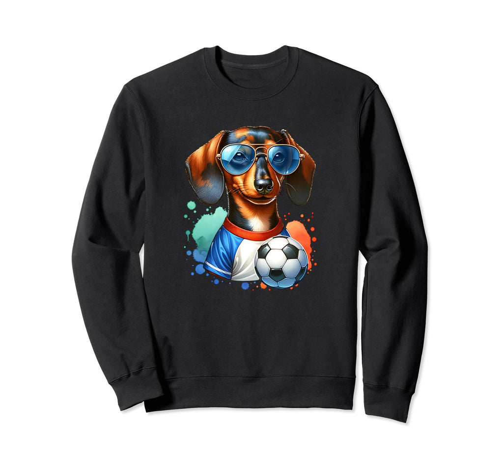 Dachshund Soccer Player Funny Sweatshirt - Novelty Apparel Men Women - T-Shirt, Sweatshirt, Hoodie