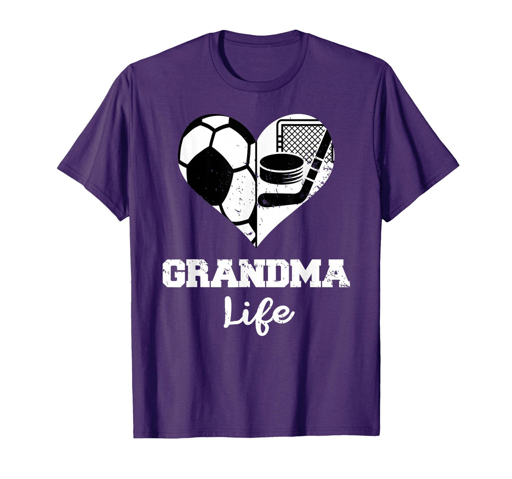 Grandma Life Heart Funny Soccer Hockey T-Shirt - Minimalist Print Unisex - T-Shirt, Sweatshirt, Hoodie
