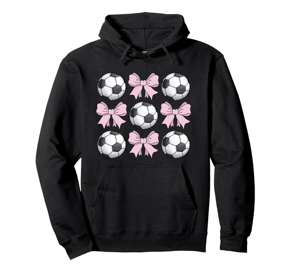 Soccer Coquette Bow Soccer Hoodie - Custom Art Print Unisex - T-Shirt, Sweatshirt, Hoodie