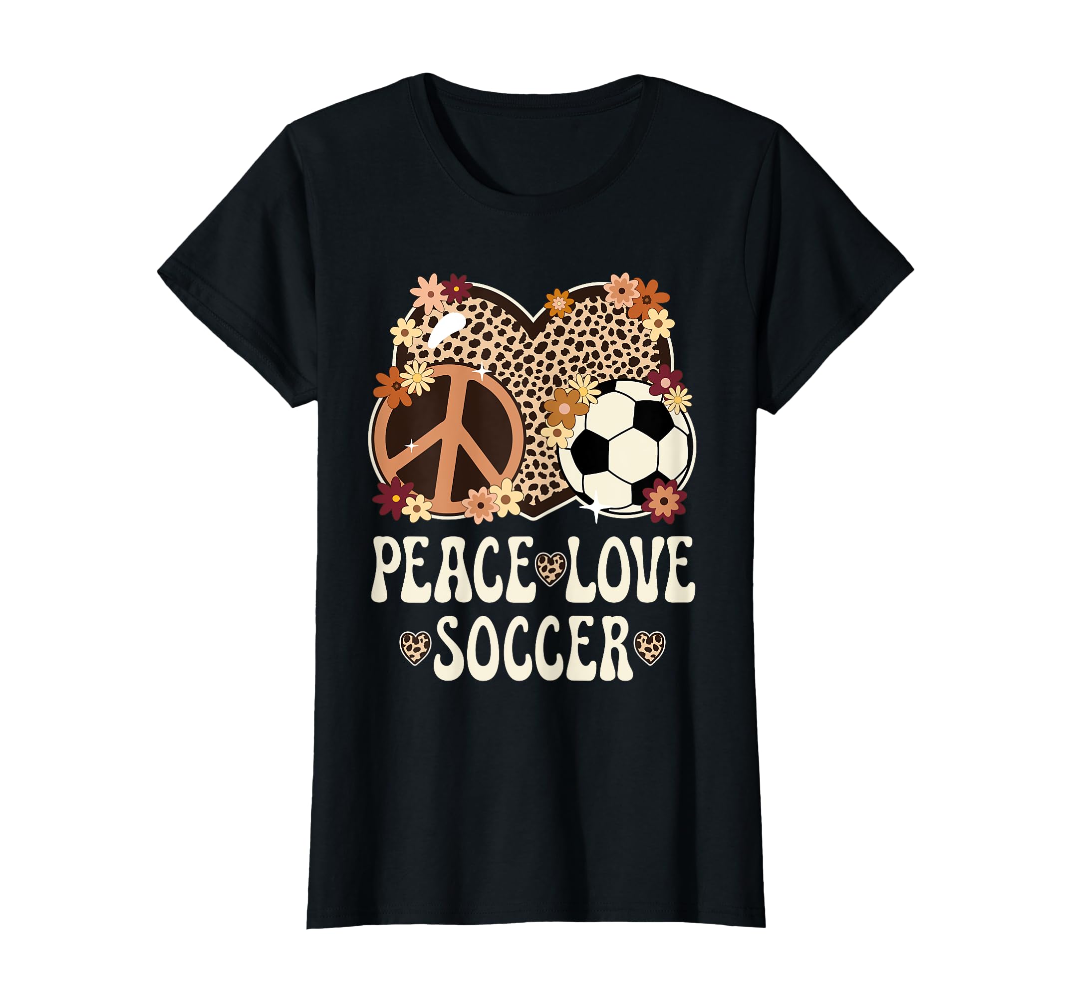 Peace Love Soccer Lover Outfit Cheetah T-Shirt - Trendy Graphic Men Women - T-Shirt, Sweatshirt, Hoodie