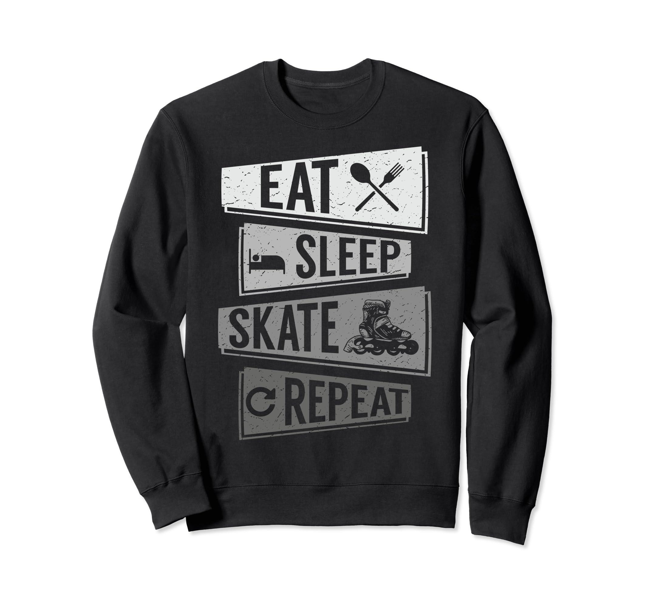 Funny Roller Skating Eat Sleep Sweatshirt - Streetwear Style for Adults - T-Shirt, Sweatshirt, Hoodie