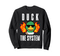 Duck System Pixel Duck Fire Gaming Sweatshirt - Unique Graphic for Adults - T-Shirt, Sweatshirt, Hoodie