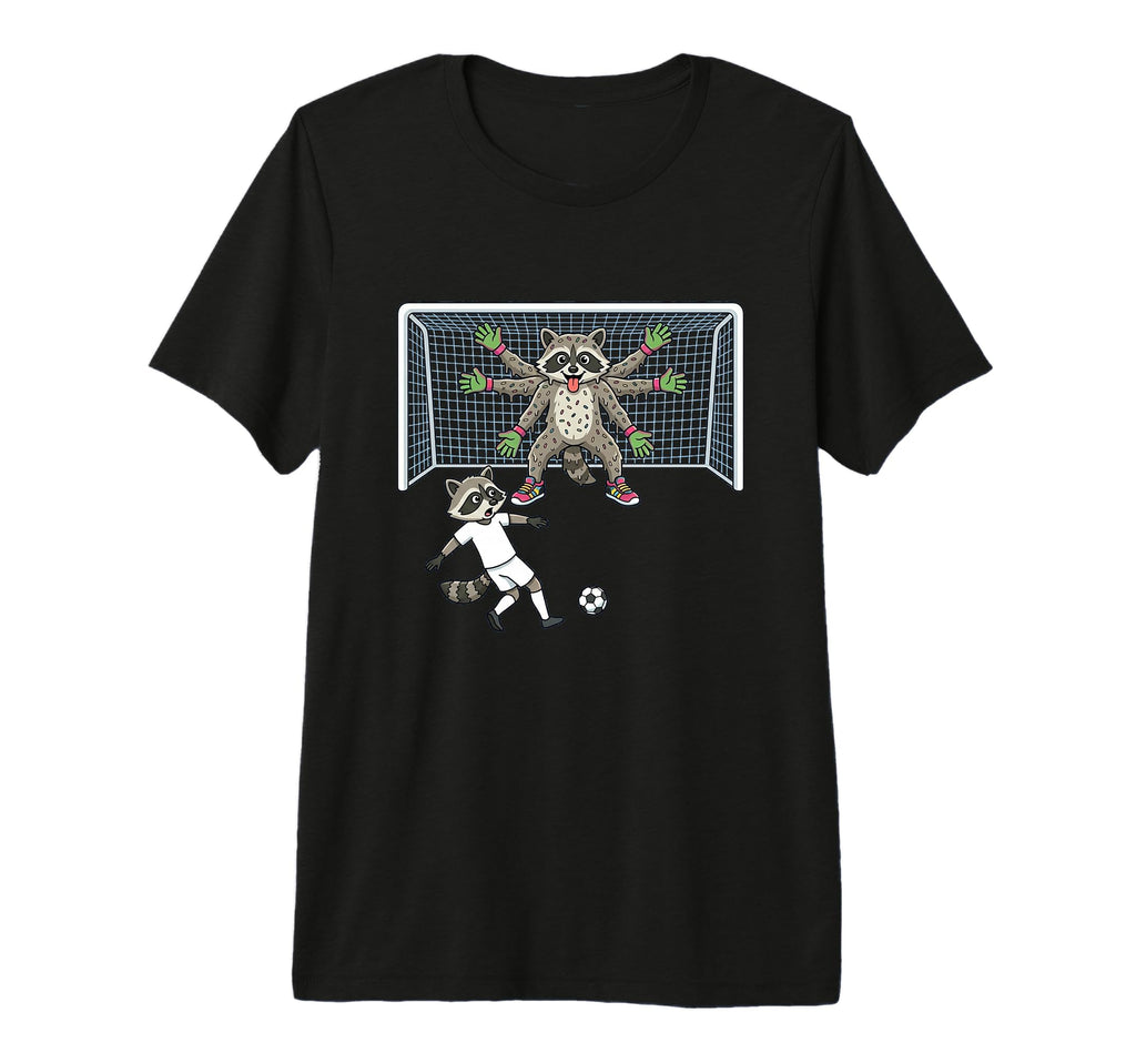 Goalie Raccoon Soccer Multi Arm T-Shirt - Fun Novelty Design for Adults - T-Shirt, Sweatshirt, Hoodie