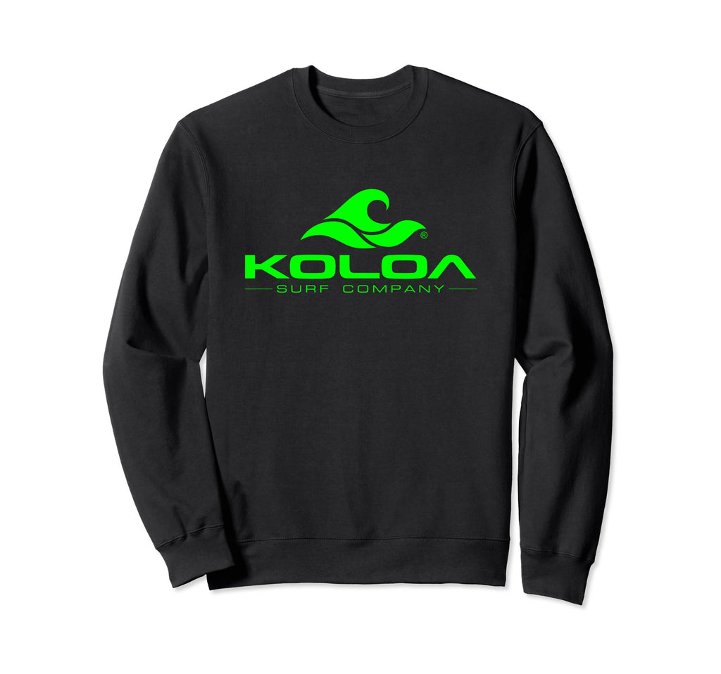 Koloa Surf Wave Green Logo Surf Sweatshirt - Novelty Apparel Unisex - T-Shirt, Sweatshirt, Hoodie