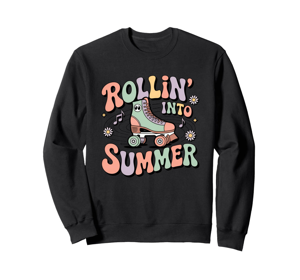 Rollin Into Summer Roller Skate Sweatshirt - Minimalist Print Unisex - T-Shirt, Sweatshirt, Hoodie