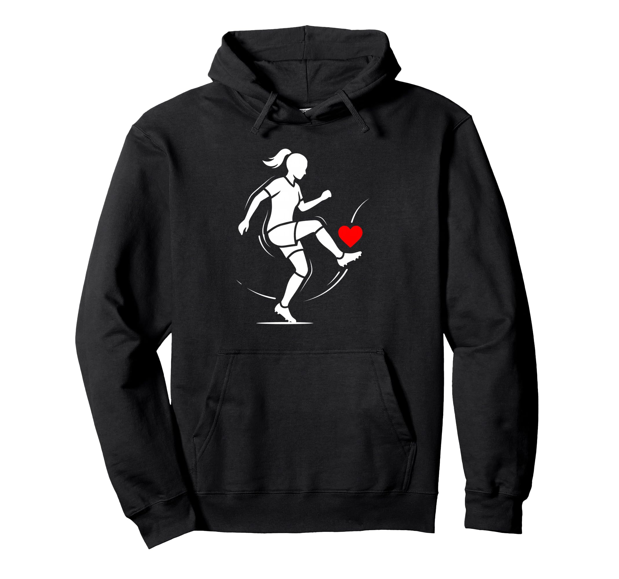 Soccer Valentines Day Heart Love Hoodie - Casual Everyday Wear Men Women - T-Shirt, Sweatshirt, Hoodie