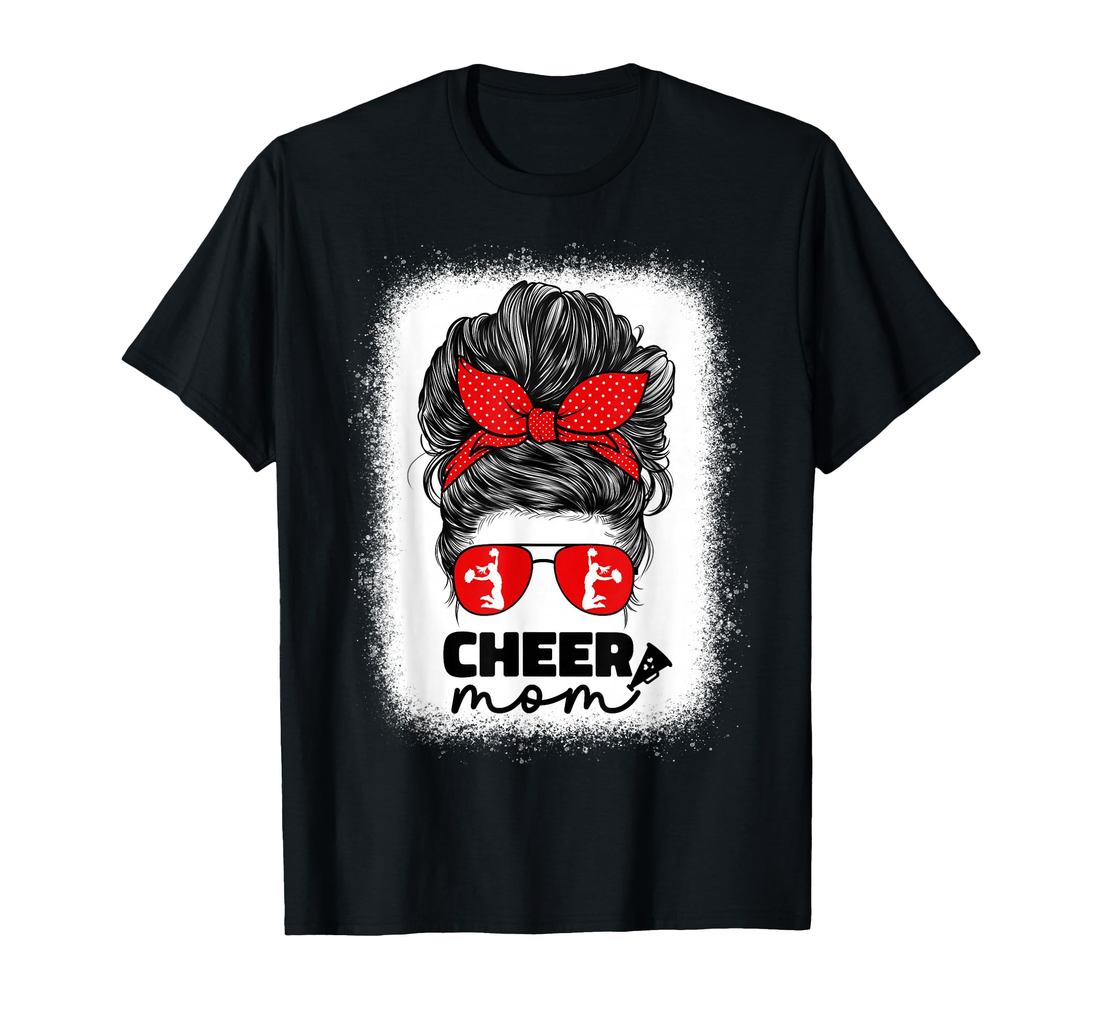 Cheer Mom Cheerleader Mom Red Messy T-Shirt - Custom Art Print for Adults - T-Shirt, Sweatshirt, Hoodie