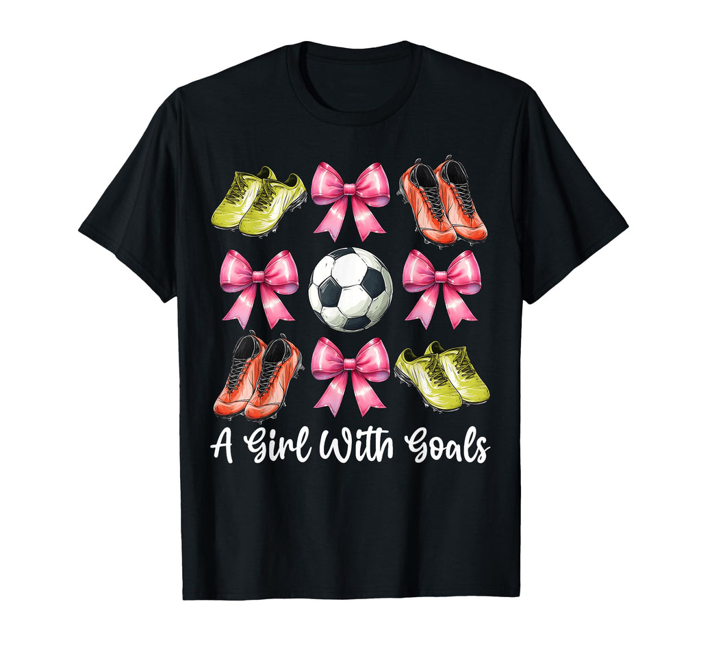 Goals Soccer Coquette Bow T-Shirt - Graphic Print Men Women - T-Shirt, Sweatshirt, Hoodie