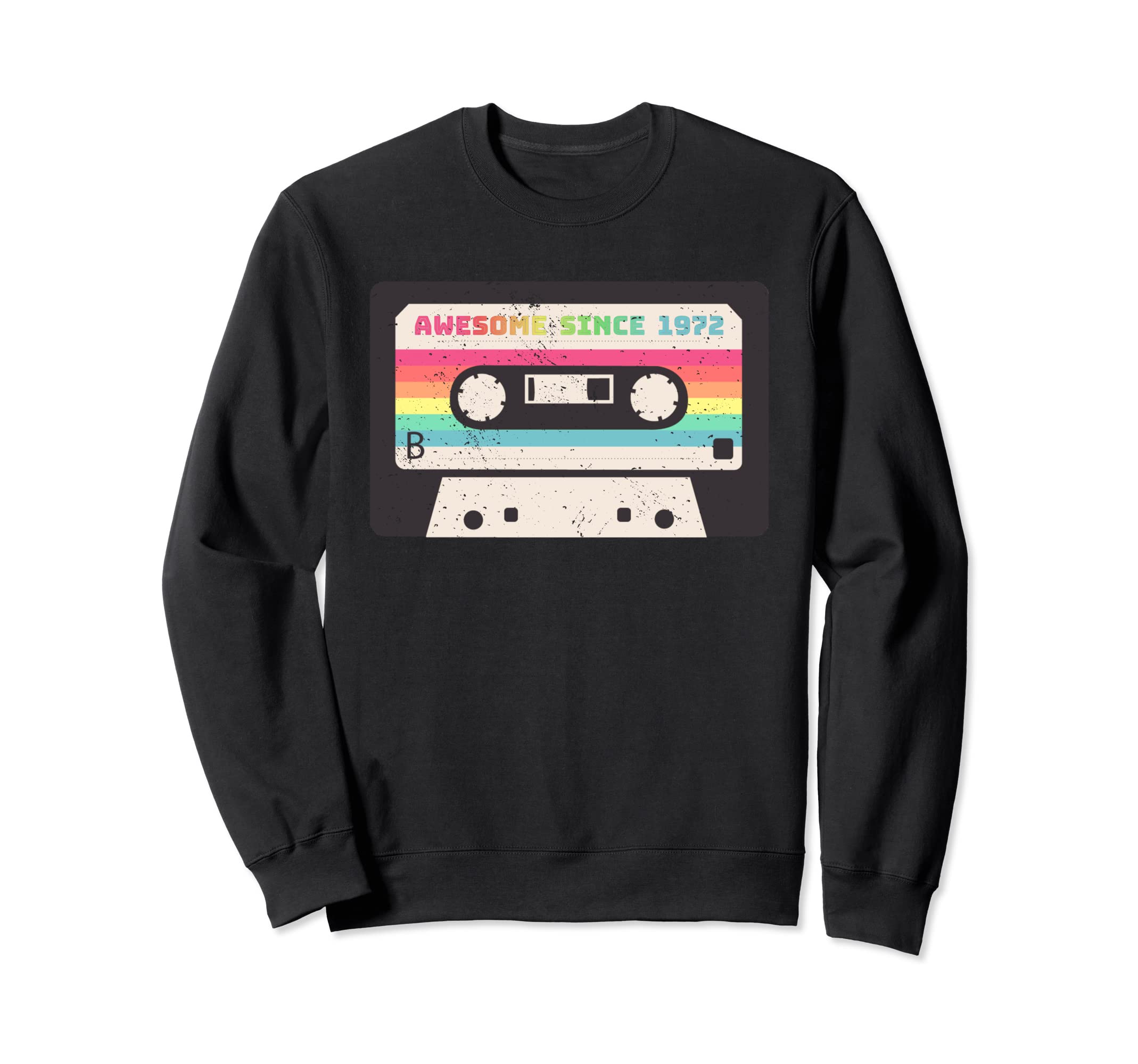 Awesome Since 1972 Cassette Sweatshirt - Fun Novelty Design for Adults - T-Shirt, Sweatshirt, Hoodie