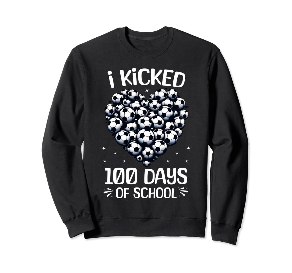100 Days School Soccer Heart Love Sweatshirt - Novelty Apparel Unisex - T-Shirt, Sweatshirt, Hoodie