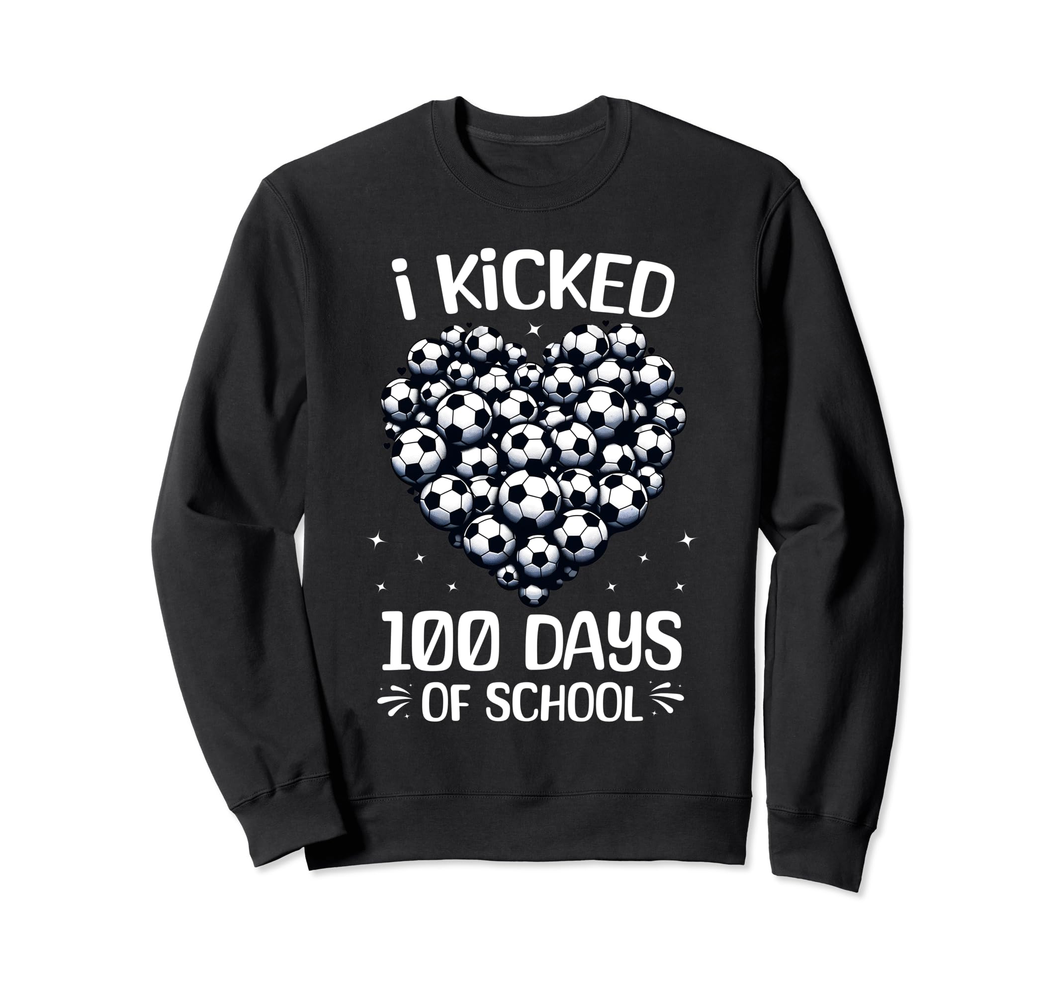 100 Days School Soccer Heart Love Sweatshirt - Novelty Apparel Unisex - T-Shirt, Sweatshirt, Hoodie