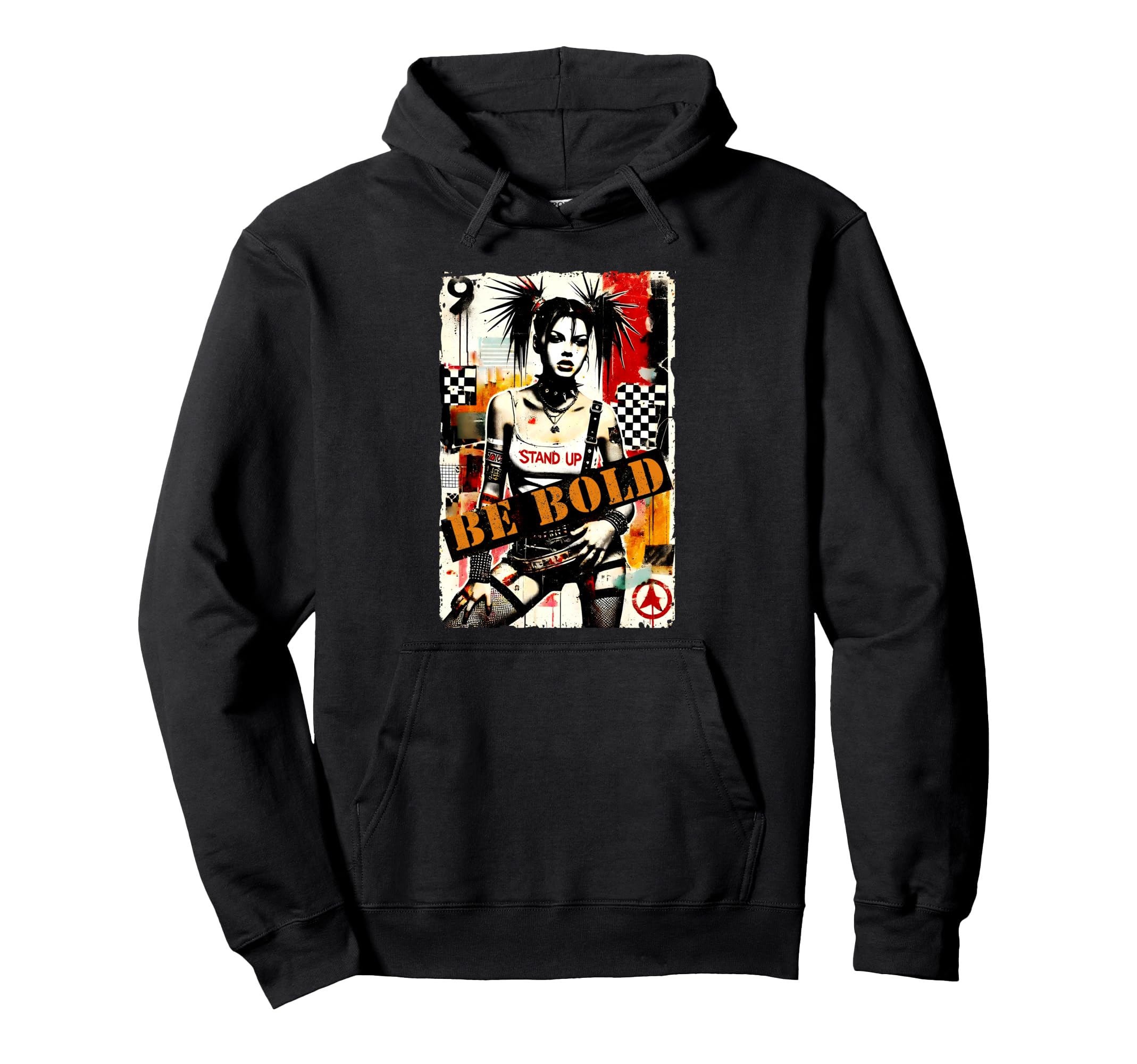 Punk Graffiti 90S Grunge Distressed Hoodie - Minimalist Print for Adults - T-Shirt, Sweatshirt, Hoodie