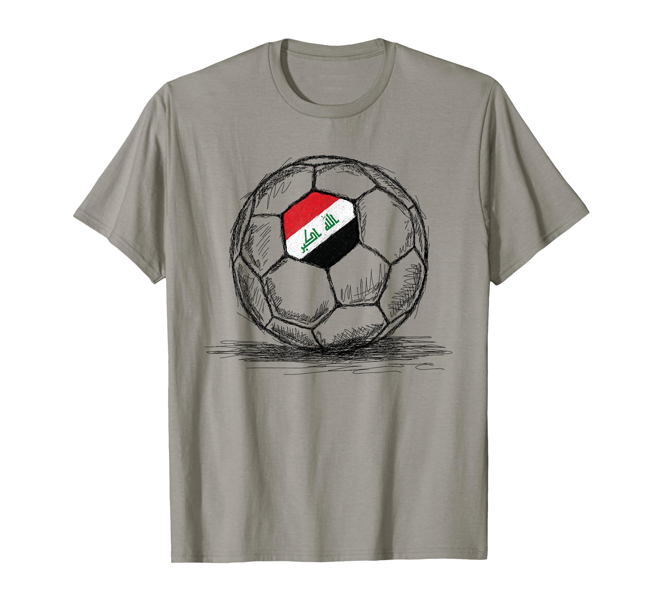Iraq Iraqi Flag Art Soccer Ball T-Shirt - Fun Novelty Design Men Women - T-Shirt, Sweatshirt, Hoodie