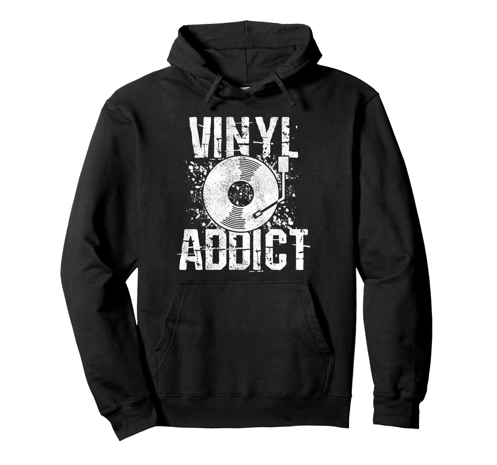 Vinyl Addict Music Dj Old School Hoodie - Aesthetic Graphic for Adults - T-Shirt, Sweatshirt, Hoodie