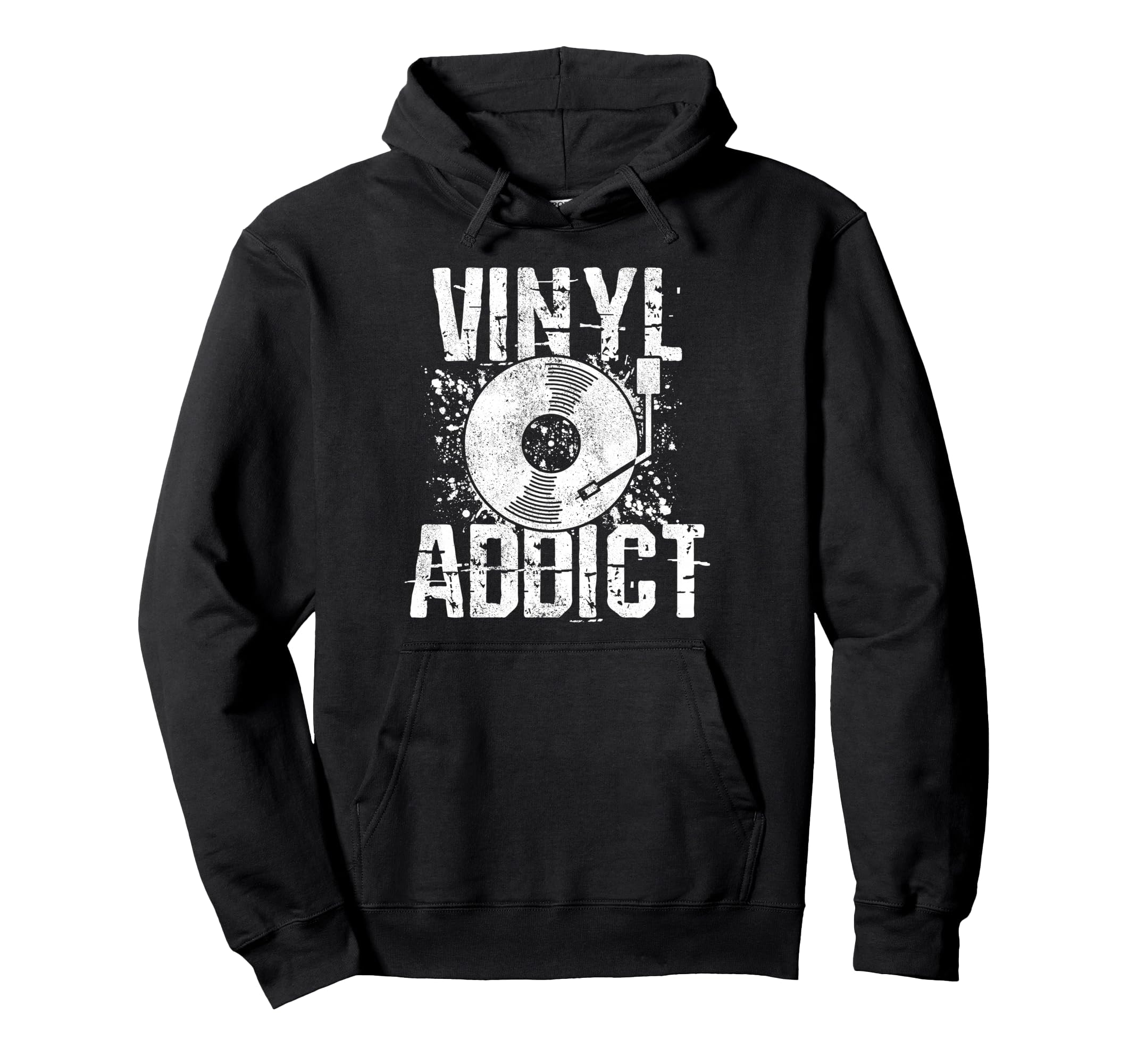 Vinyl Addict Music Dj Old School Hoodie - Aesthetic Graphic for Adults - T-Shirt, Sweatshirt, Hoodie