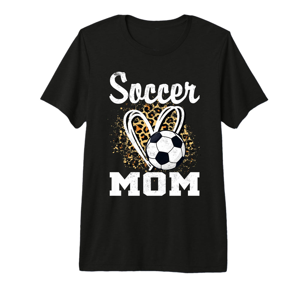 Soccer Mom Leopard Heart Tri Blend T-Shirt - Graphic Print Unisex - T-Shirt, Sweatshirt, Hoodie