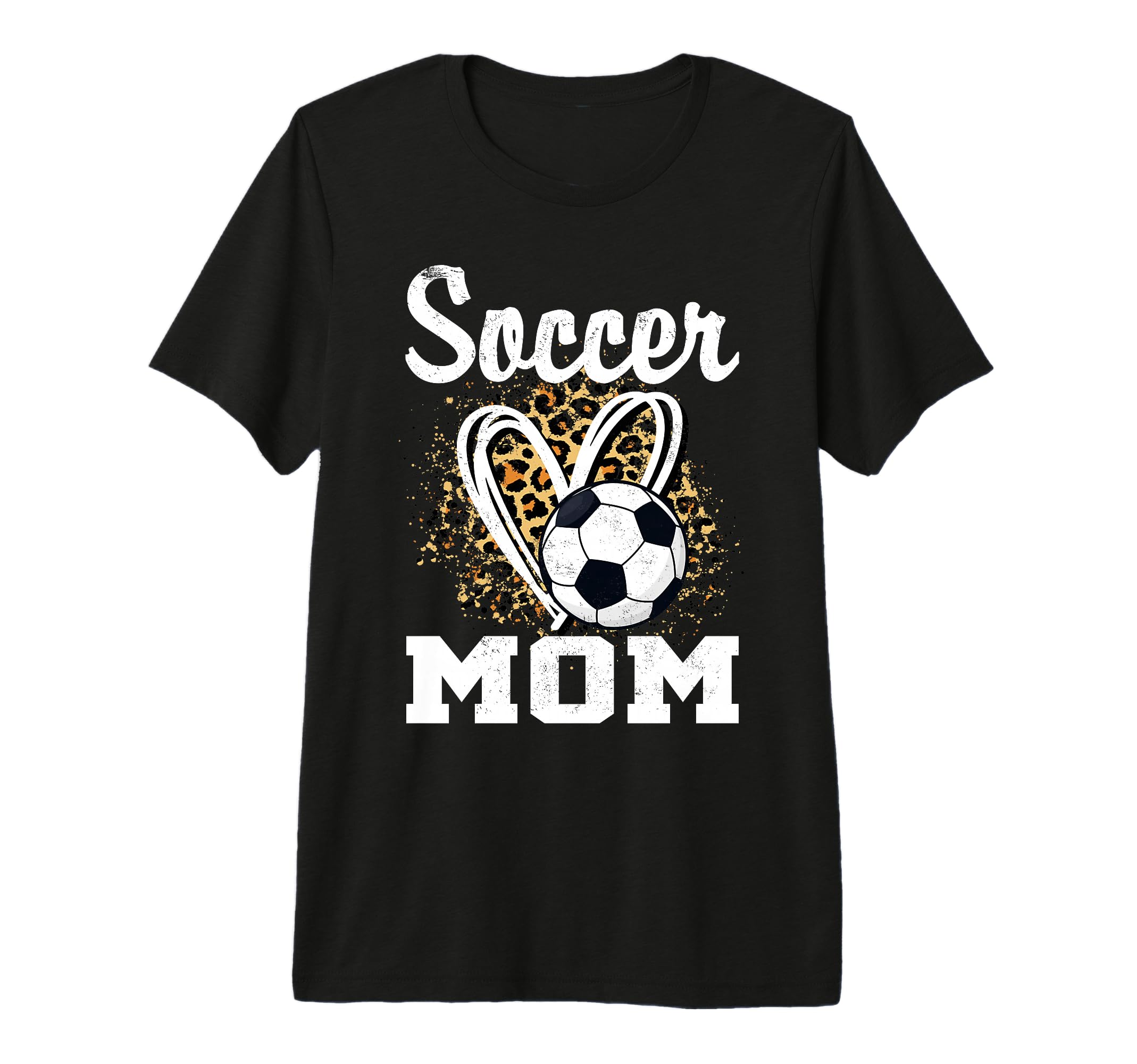 Soccer Mom Leopard Heart Tri Blend T-Shirt - Graphic Print Unisex - T-Shirt, Sweatshirt, Hoodie