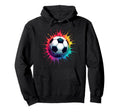 Colorful Tie Dye Soccer Ball Hoodie - Casual Everyday Wear Men Women - T-Shirt, Sweatshirt, Hoodie