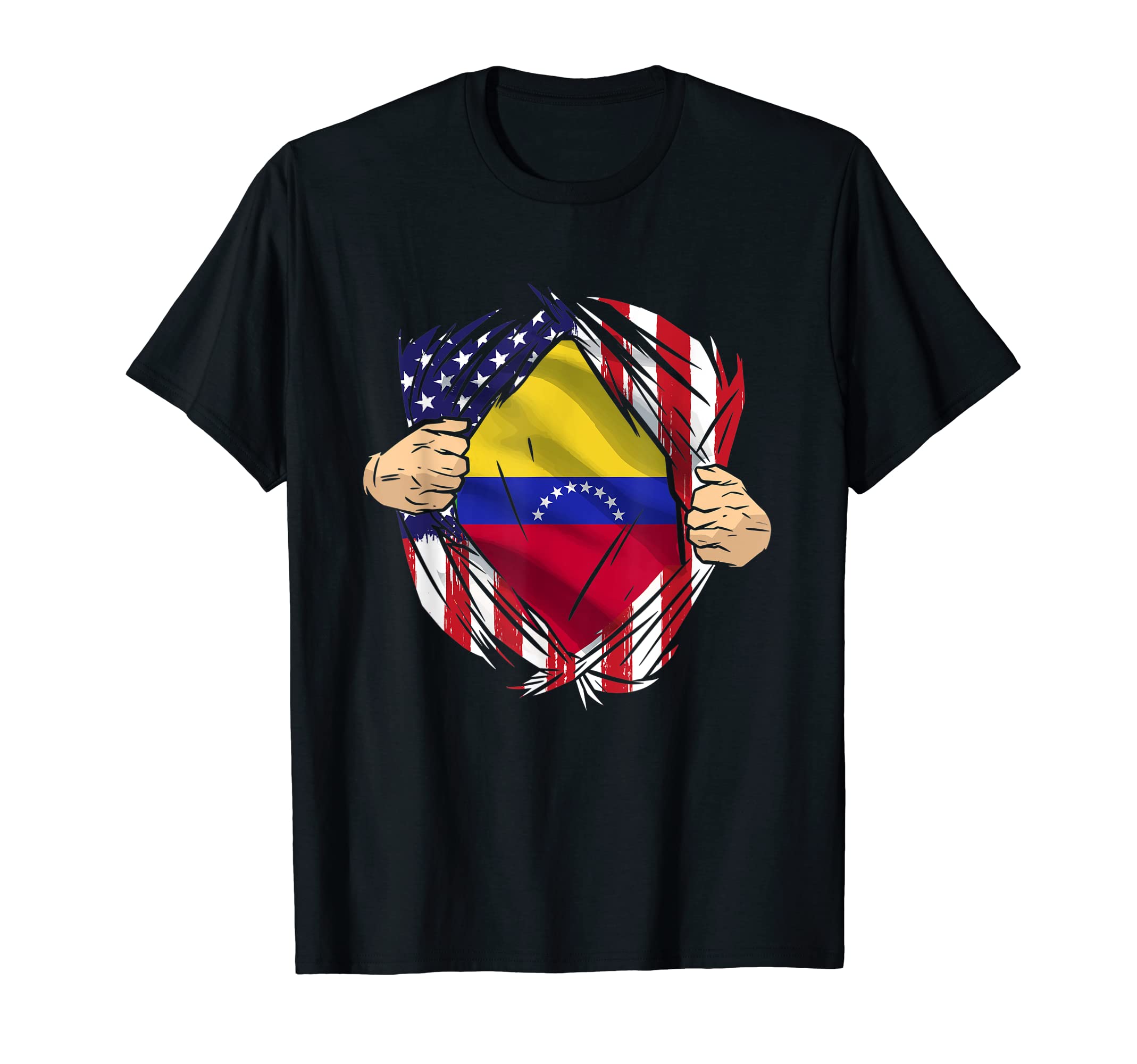 Venezuelan Heritage Roots Usa Flag T-Shirt - Custom Art Print Men Women - T-Shirt, Sweatshirt, Hoodie
