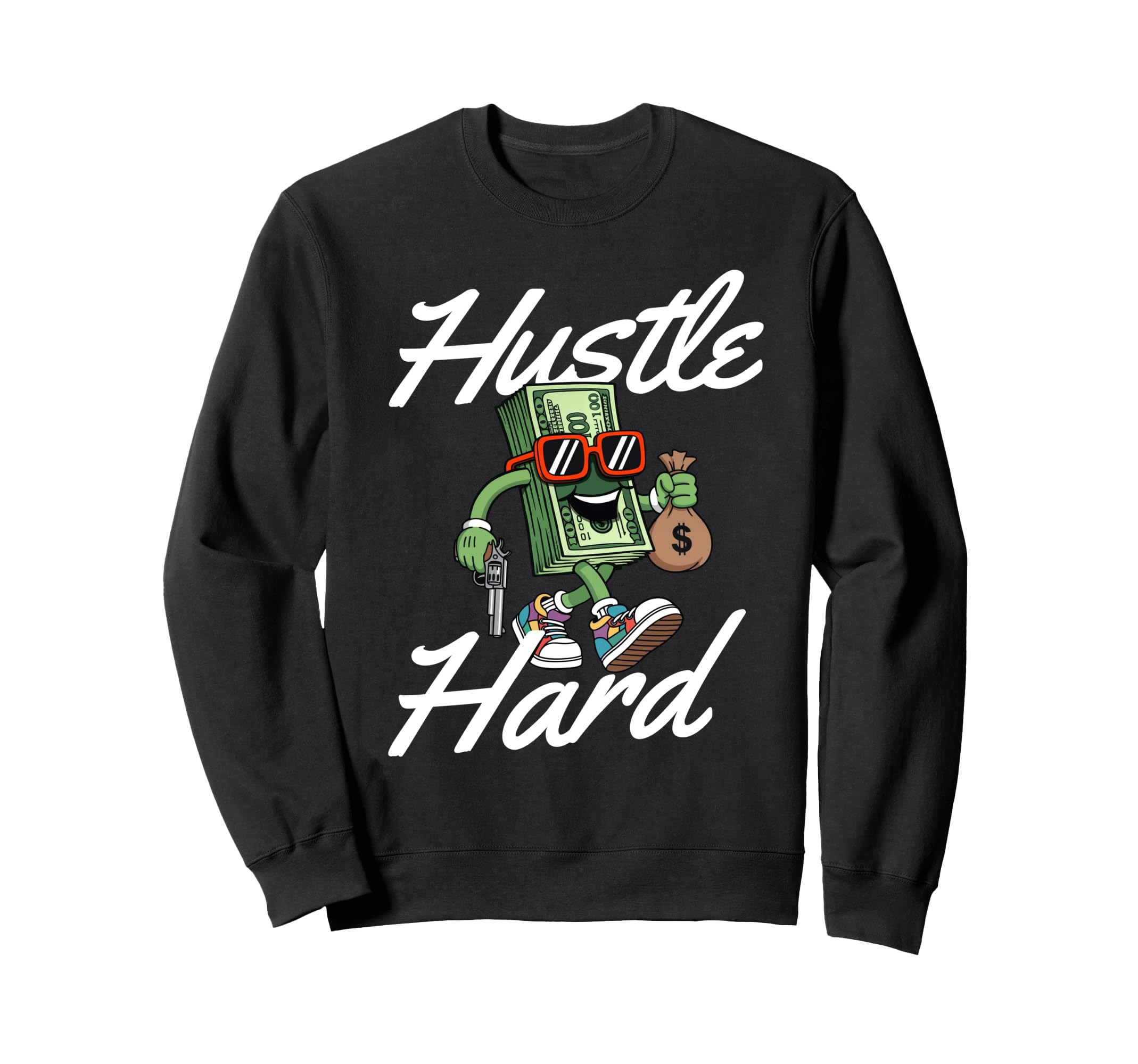 Hustle Hard 80S 90S Old School Hip Sweatshirt - Minimalist Print Men Women - T-Shirt, Sweatshirt, Hoodie