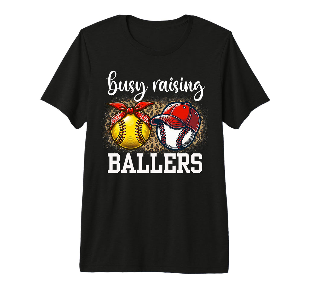 Busy Raising Ballers Softball And T-Shirt - Unique Graphic Men Women - T-Shirt, Sweatshirt, Hoodie