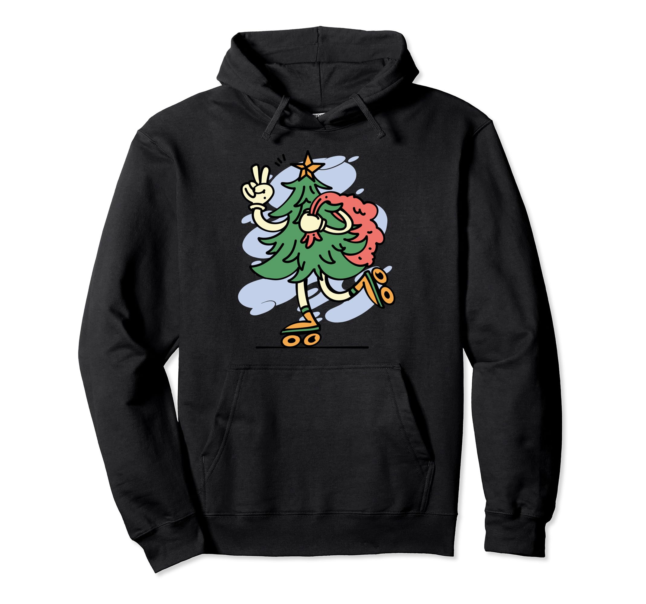 Festive Rolling Tree Hoodie - Novelty Apparel Unisex - T-Shirt, Sweatshirt, Hoodie