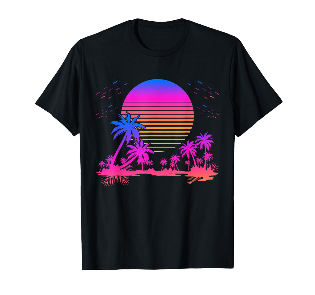 Synthwave Summer 1980S Art Palm T-Shirt - Aesthetic Graphic for Adults - T-Shirt, Sweatshirt, Hoodie