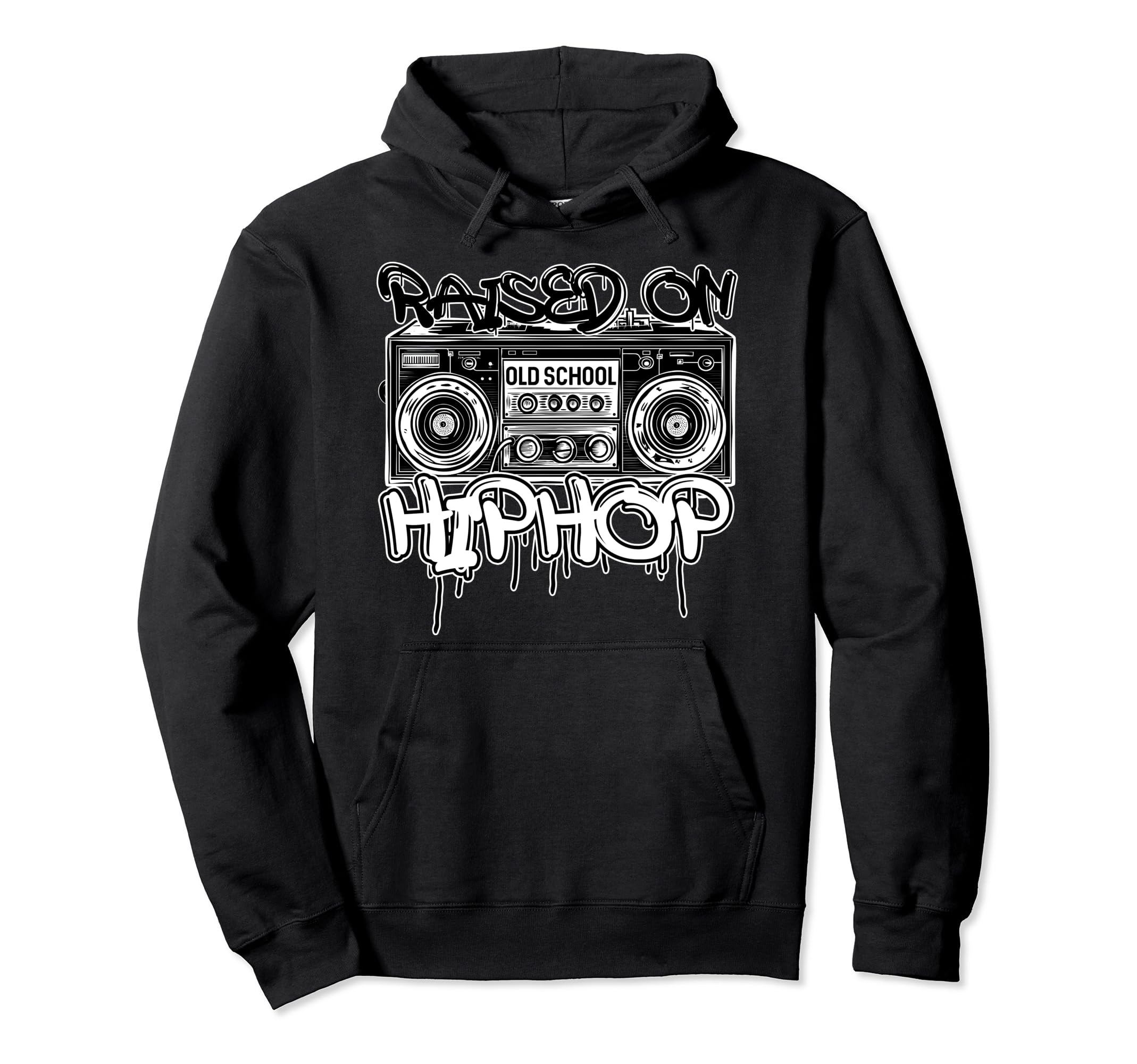 Raised Old School Hip Hop Cassette Hoodie - Streetwear Style for Adults - T-Shirt, Sweatshirt, Hoodie