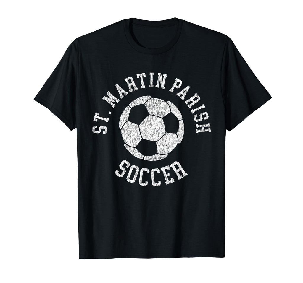 St Martin Parish Soccer Distressed T-Shirt - Minimalist Print for Adults - T-Shirt, Sweatshirt, Hoodie